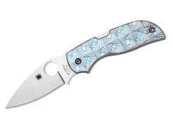 Hot Spyderco Chaparral Stepped Titanium Blue