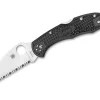 Spyderco Delica 4 Lightweight Flat Ground Black Wharncliffe Serrated