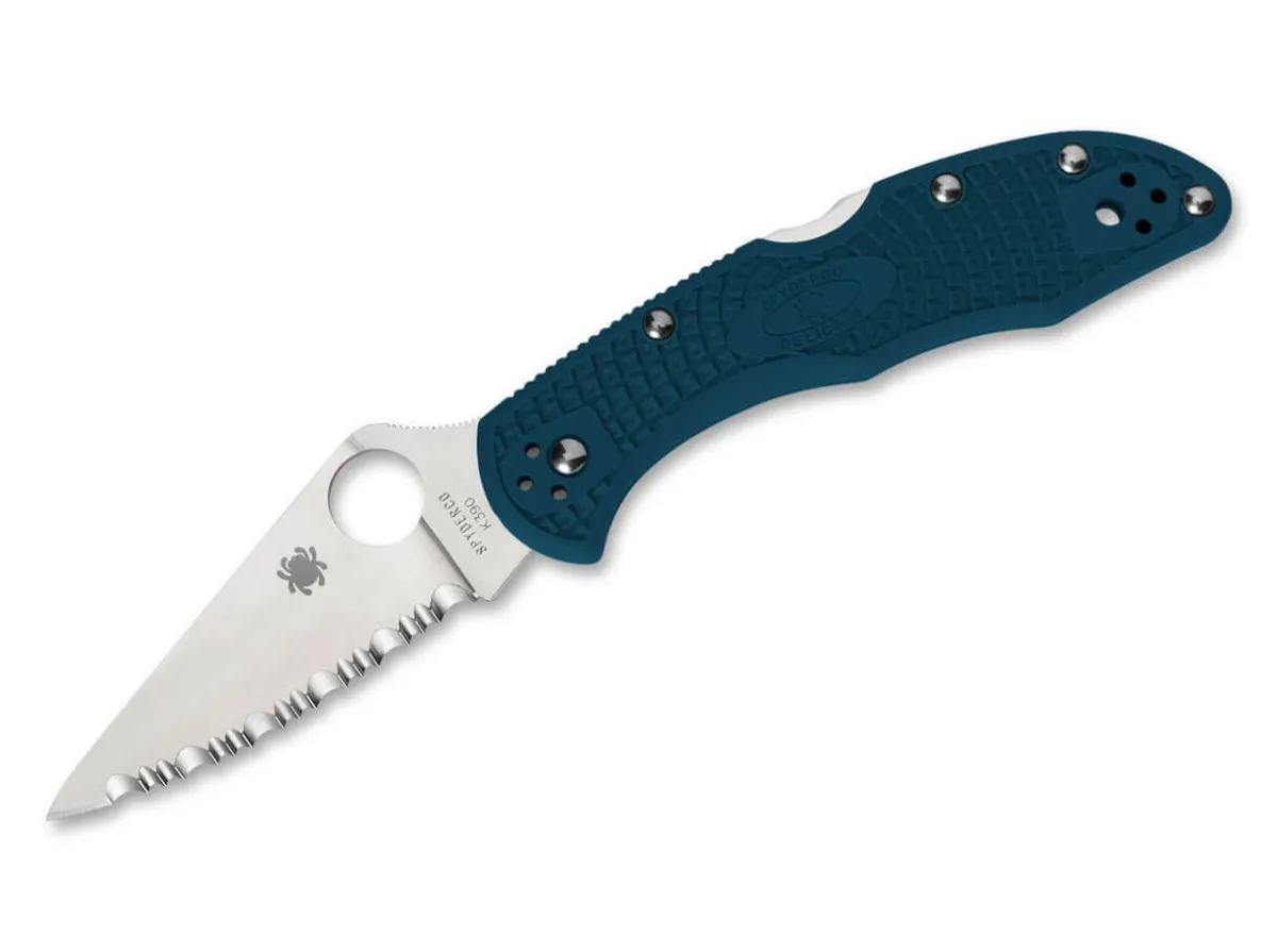 Discount Spyderco Delica 4 Lightweight K390 Serrated Blue