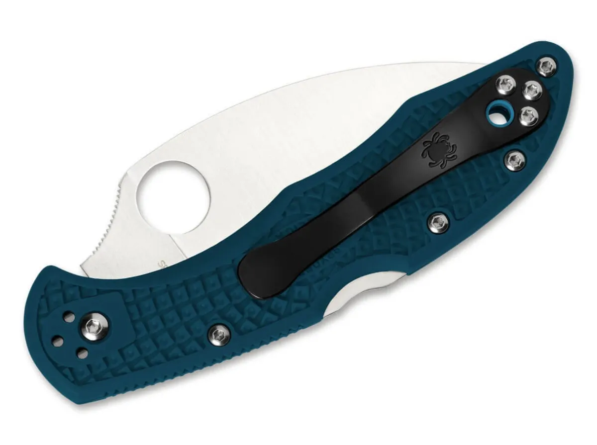 Clearance Spyderco Delica 4 Lightweight Wharncliffe K390 Blue