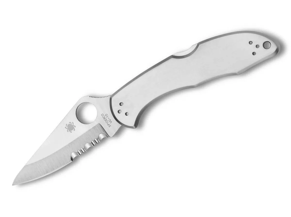 Outlet Spyderco Delica 4 Stainless Steel Combination