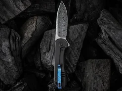 Sale WE Knife Elementum Damascus Titanium Black