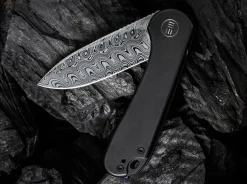 WE Knife Elementum Damascus Titanium Black