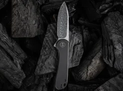 WE Knife Elementum Damascus Titanium Black