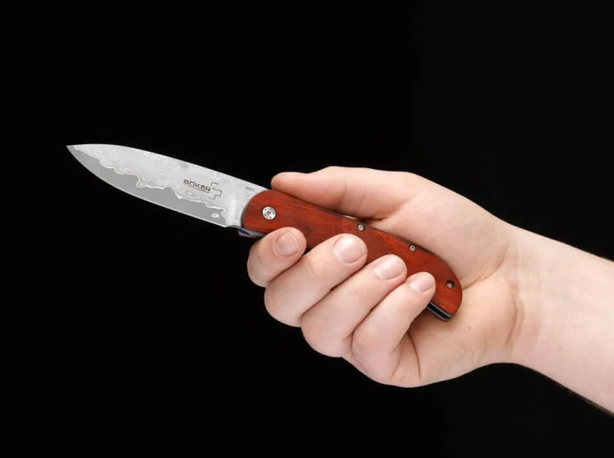 Best Böker Plus Exskelibur I Cocobolo Damascus