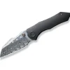 Clearance WE Knife High-Fin Titanium Black Hakkapella Damascus