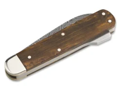 Hot Böker Manufaktur Solingen Hunters Knife Mono Damascus Curly Birch Brown