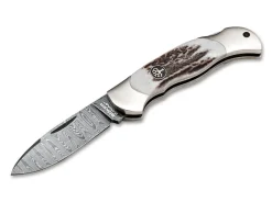 Outlet Böker Manufaktur Solingen Junior Scout Spearpoint Stag Damascus