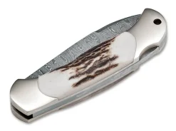 Outlet Böker Manufaktur Solingen Junior Scout Spearpoint Stag Damascus