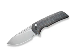 WE Knife Mini Malice Button Lock Tiger Stripe Flamed Titanium