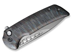 WE Knife Mini Malice Button Lock Tiger Stripe Flamed Titanium
