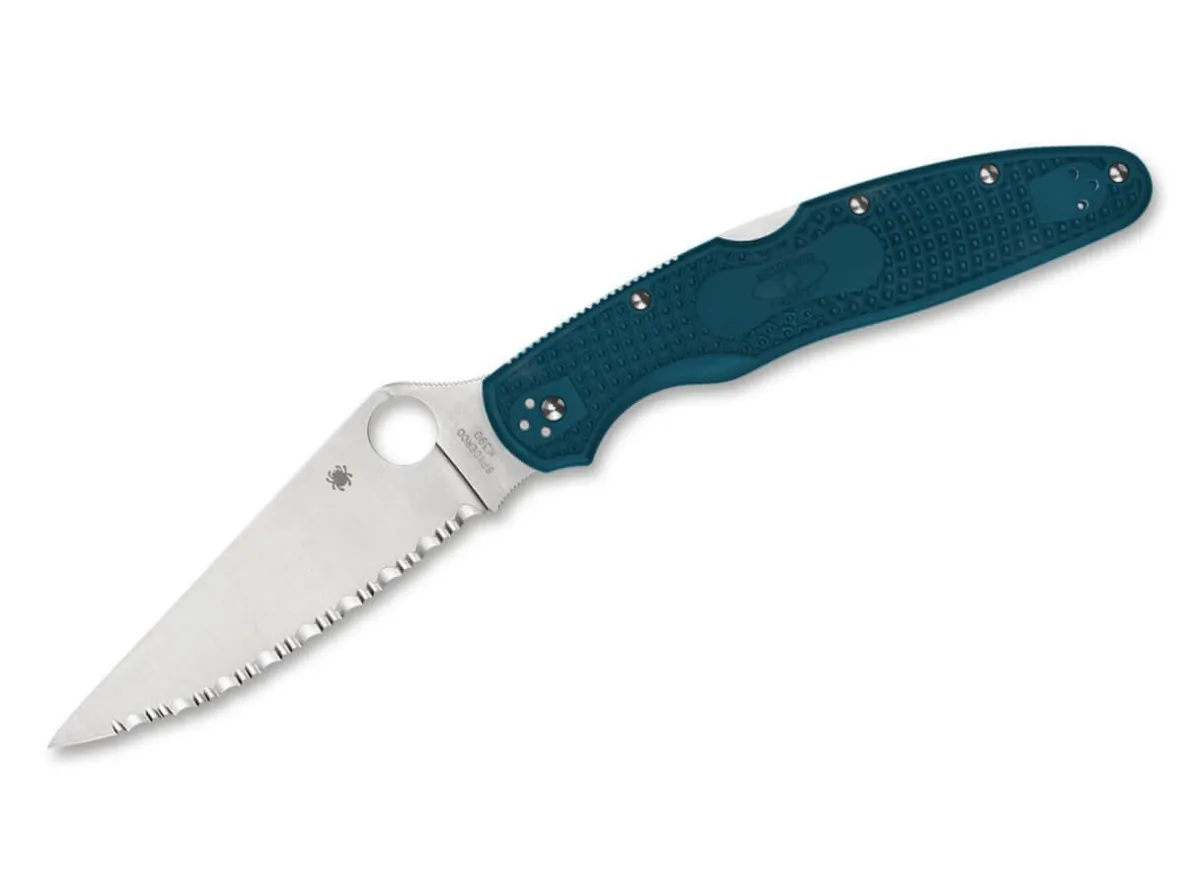 Outlet Spyderco Police 4 Lightweight K390 Spyderedge Blue