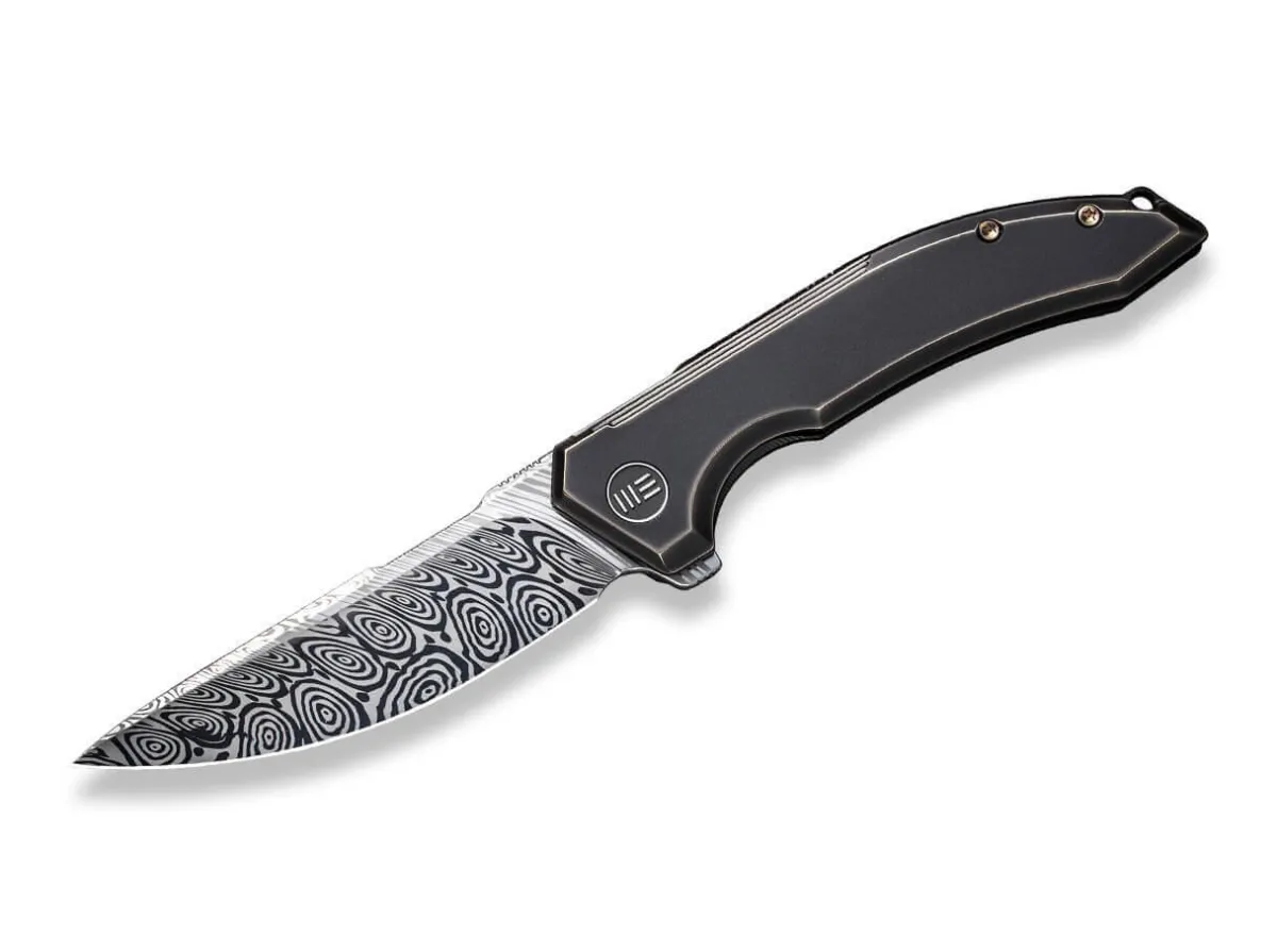 Clearance WE Knife Quixotic Titanium Bronze Damascus