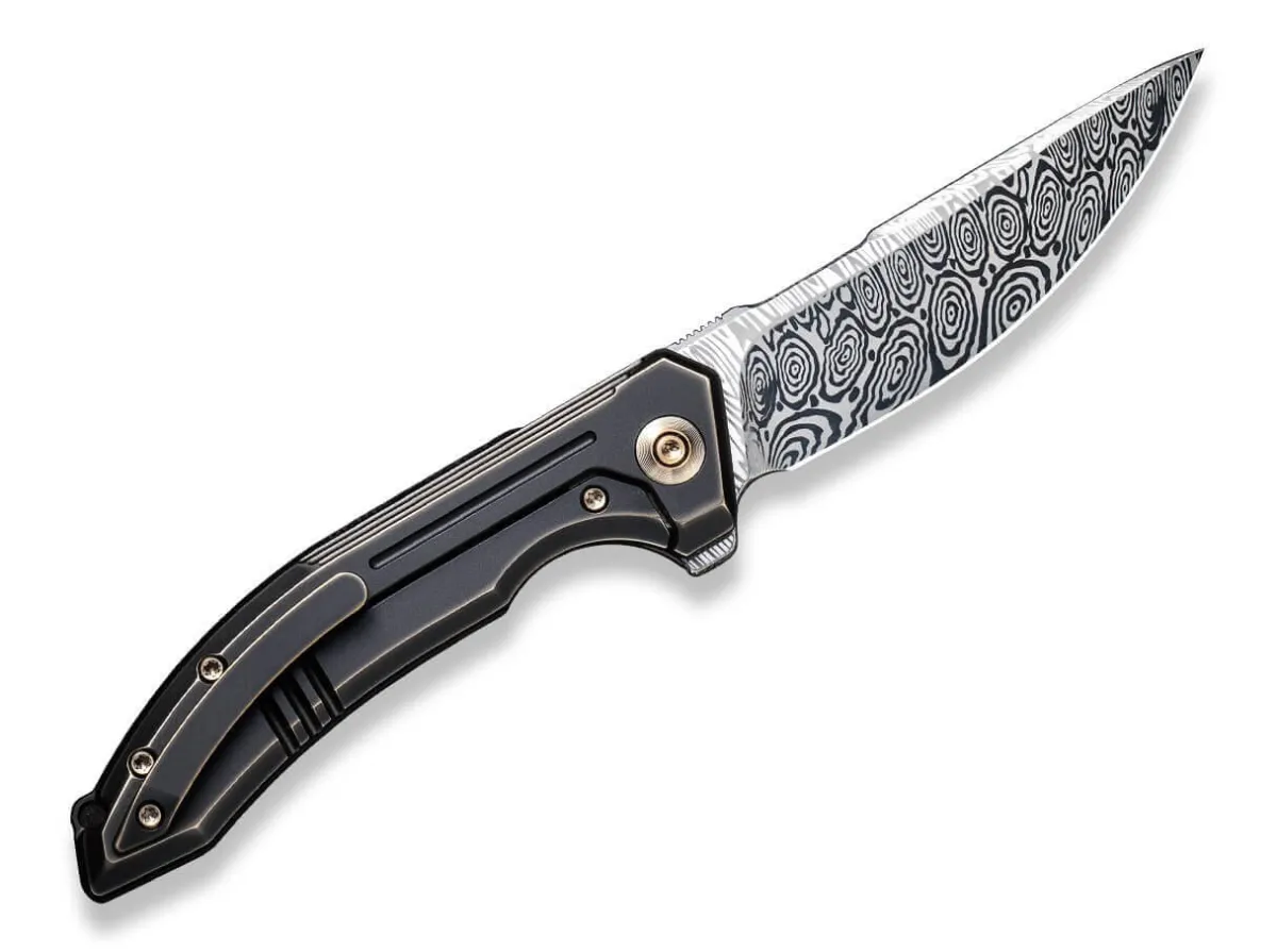Clearance WE Knife Quixotic Titanium Bronze Damascus