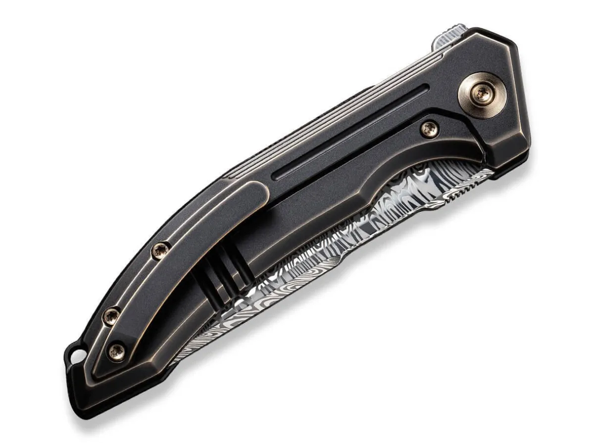 Clearance WE Knife Quixotic Titanium Bronze Damascus
