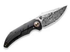 Sale WE Knife Riff-Raff Bronze & Black Titanium Damascus