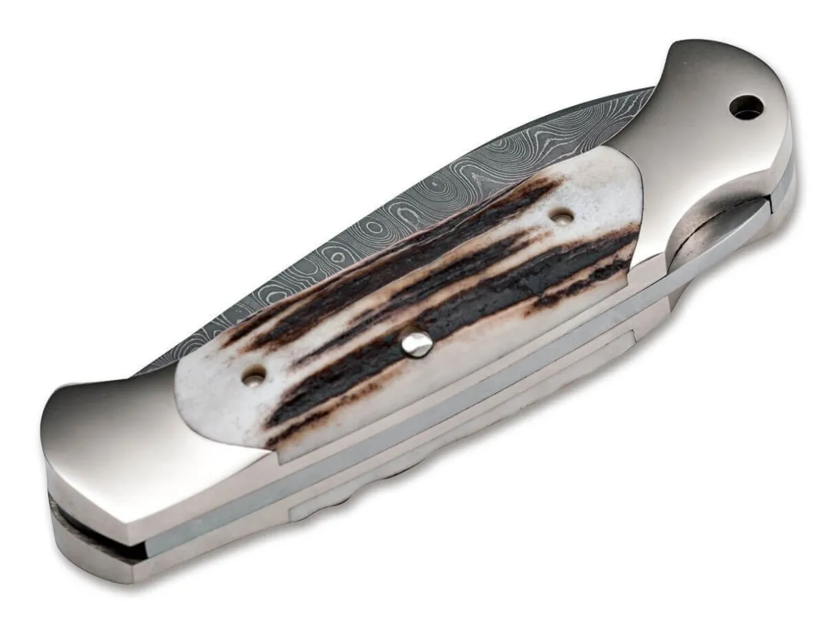 Outlet Böker Manufaktur Solingen Scout Spearpoint Stag Damascus