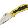 Clearance Spyderco Snap-It Salt Lightweight Yellow Serrated