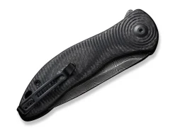 Best CIVIVI Synergy3 Black G10 Twill Carbon Damascus