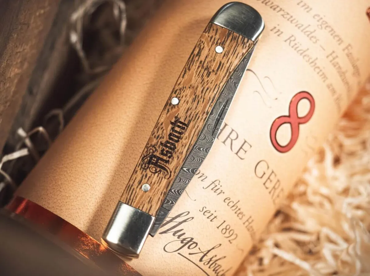 Böker Manufaktur Solingen Trapper Asbach Uralt Damascus