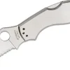 Outlet Spyderco Uptern Silver Combinationedge